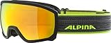 ALPINA Unisex - Kinder, SCARABEO Skibrille, black red SPH.., One Size