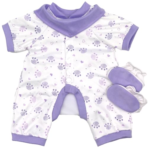 ZWOOS Ropa para Muñecas Bebés 50-55 cm, Lindo Conjunto de Algodón Compatible con Reborn y Más (Garra de Oso Morado)