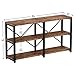 IRONCK Rustic Entryway Console Table, Long Hallway Table 55 in 3-Tier, TV Stand Entertainment Center Media Stand for Living Room, Industrial Style, Vintage Brown