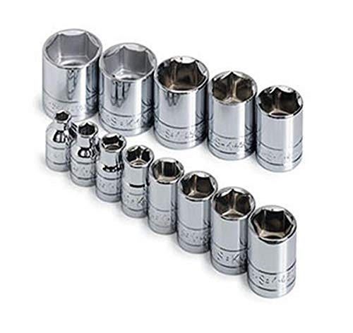 SK Professional Tools 4613 13-Piece 3/8 in. Drive 6-Point Standard Socket Set - Chrome Socket Set with Super Chrome Finish | Set of 13 Sockets Made in USA