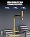 APPASO Gold Touchless Kitchen Faucet with Pull Down Sprayer, Waterfall Motion Sensor Kitchen Sink Faucet with SUS304 Stainless Steel Single Handle Hands-Free Brushed Gold