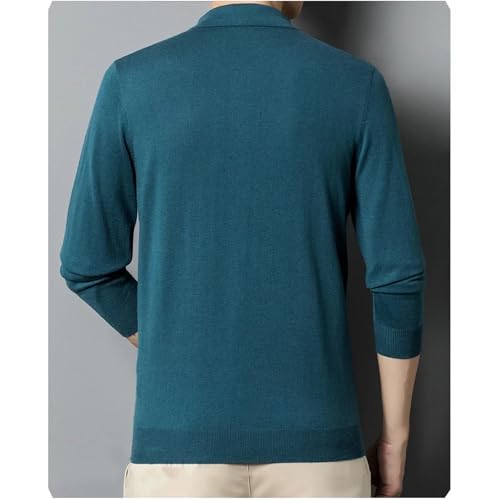 Dcvmvmn Men's Long-Sleeved Wool Blend Solid Color Pullover Sweater with Lapel Casual Bottoming Sweater2