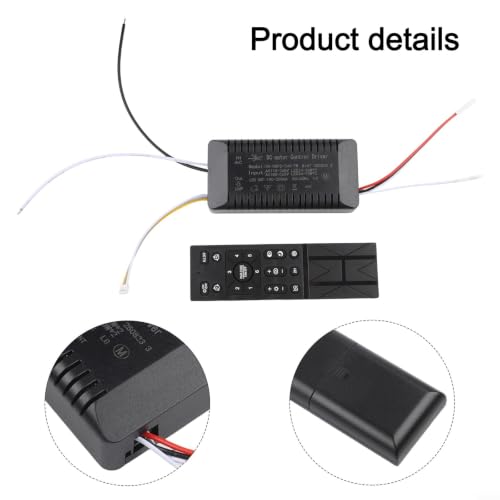 Ventilador de techo con 6 niveles de velocidad motor CC silencioso y luz LED regulable 5