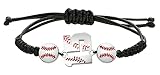 XOYOYZU Baseball Number Bracelets for Men Athletes Jersey Number Bracelet Handmade Braided Adjustabl