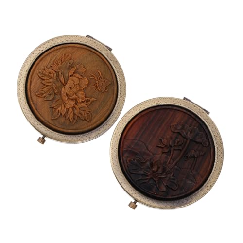 Espejos de maquillaje vintage Beaupretty doble cara, 2 unidades