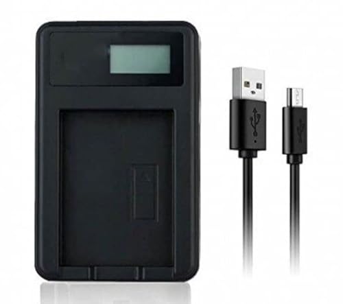 USB Battery Charger for Panasonic LUMIX DMC-TZ60 Digital Camera - Works with USB Plug | Computer | Power Bank - Smart Battery Charge Status Display