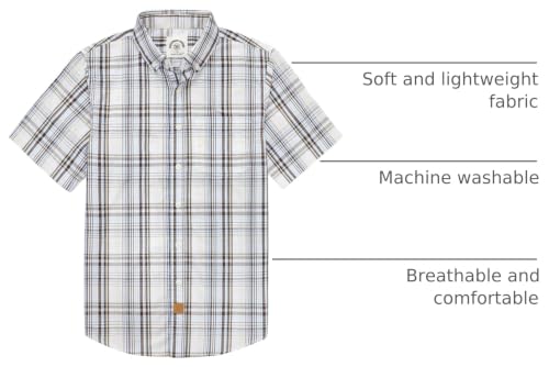 Image of Dubinik Mens Short Sleeve Button Down Shirts Soft Breathable Summer Vintage Regular Fit Lightweight Men's Casual Shirt