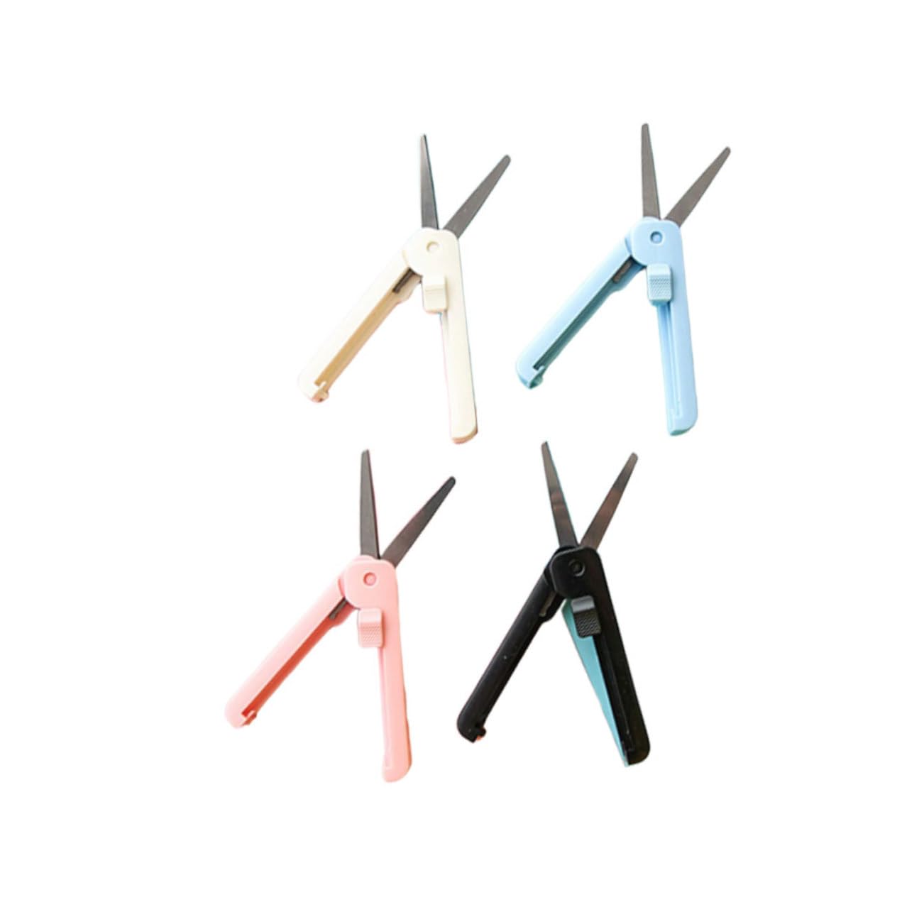 NUOBESTY 12 Pz mini forbici pieghevoli cesto tondo in filo metallico forbici telescopiche per cancelleria per bambini multiuso portatili di sicurezza