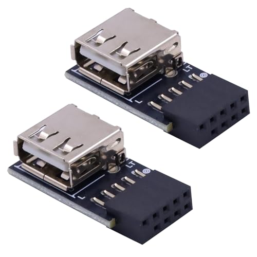 Adaptateur USB 2.0 9 Broches pour Manque de Place Boîtier PC Coudé 90 Degrés Gauche