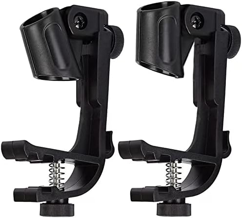 CAGERO adjustable Drum Microphone Clips Rim Snare Mount Clamp Holder Gear Studio,Drum Microphone Clip Adjustable Drum Microphone Mount Clamp (Pack of 2)