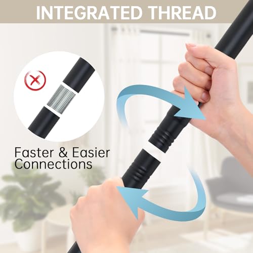 Image of BRIOFOX Shower Curtain Rod Adjustable 18-50 Inch, Stainless Steel Spring Tension Shower Rod No Drilling Non Slip, Matte Black
