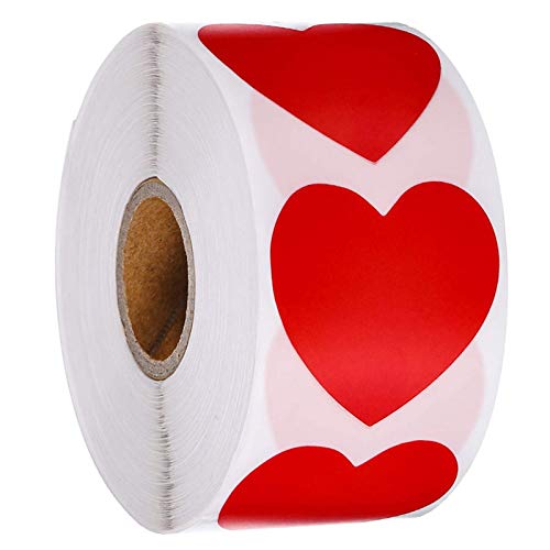 jieGorge Pegatina de San Valentín, decoración de pegatinas, cinta adhesiva, (500 piezas por rollo), adhesivo de pared para el día de Pascua (multicolor)