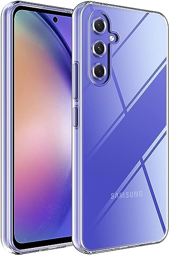 Image of NISHTECH for Samsung Galaxy A54 5G Premium Transparent Hybrid Soft Slim Dust Proof Back Case Cover Silicone with Camera Protection