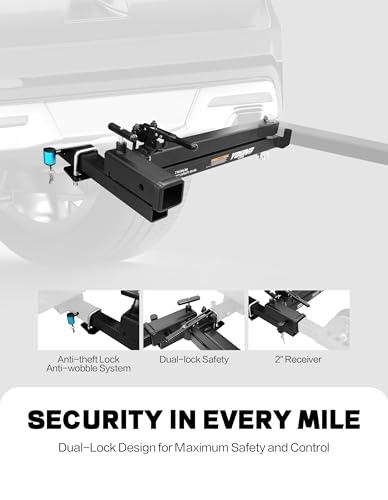 Image of Young 250 lbs Heavy Duty Swing Away Hitch Adapter for Bike Rack & Cargo Carrier, Pre-Assembled 2 inch Hitch Extender