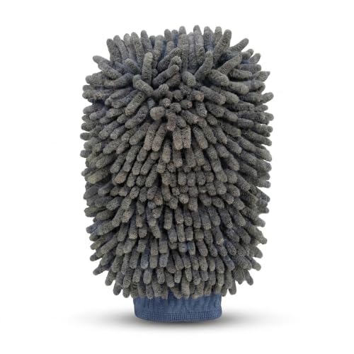 Image of Premium Car Wash Mitt | Extra Plush, Dual-Sided Microfiber Chenille Wash Glove | Ultra Soft & High Absorbency | Scratch-Free Cleaning Mitt for Cars & Bikes | Pack of 1