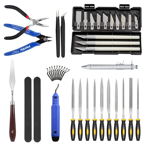 42 Pieces 3D Printer Tools Kit, 3D Printer Accessories Kit, Model Tools Kit Includes Deburring Tool, Hobby Knife Set, Art Knife Set, Removal Tools, Tube Cutter, 3D Print Accessories, 3D Print Tool Kit