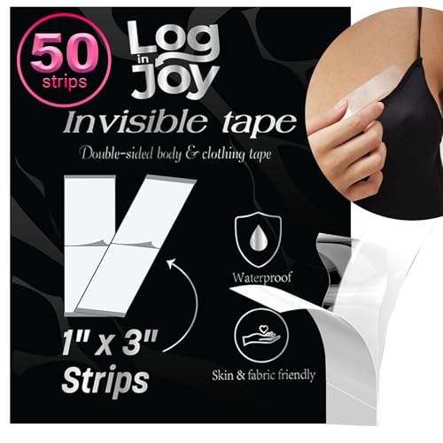 Double Sided Body Tape for Clothes and Dress - Transparent Fabric Tape for Fashion with Long Strips and Fan-Shaped Strips