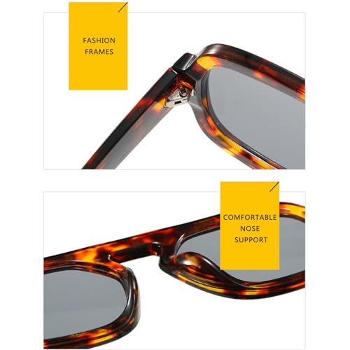 willochra oversized Retro Square Sunglasses Women Fashion Gradient Shades UV400 Men Punk Blue Green Sun Glasses 6