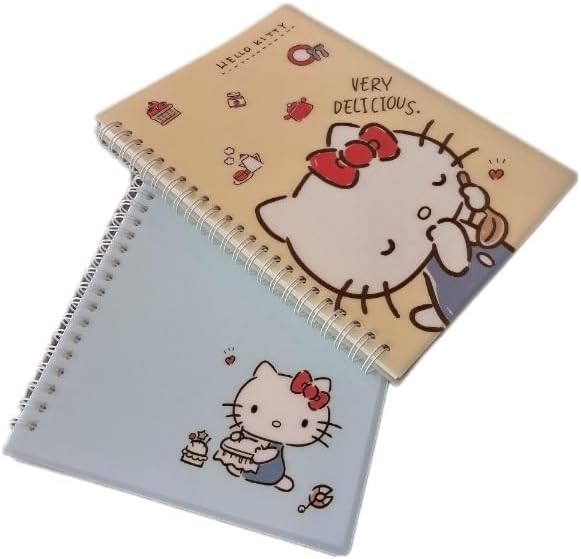 1 Pack, A5 Cute Kitty 7mm Lined Plastic Hardcover Spiral Notebook 5.7 x 8.2 Inches, 80 Sheets (Yellow) - Image 4