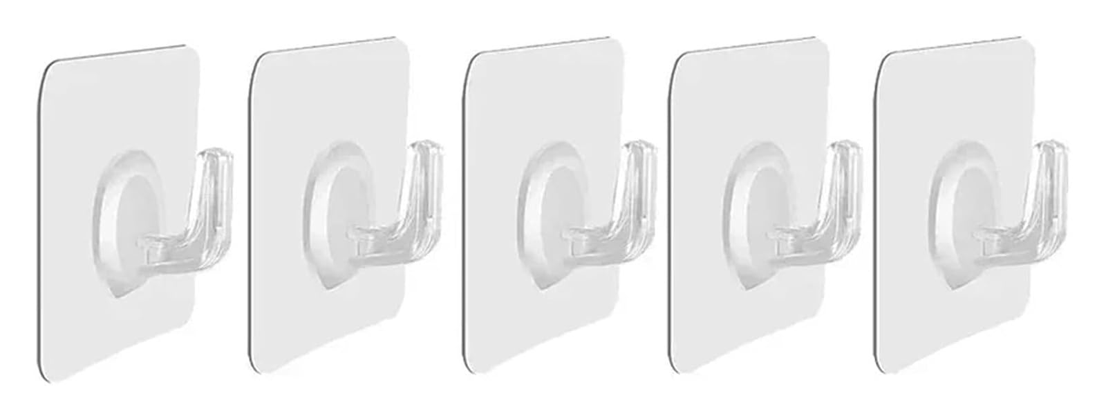 Transparente, selbstklebende Wandhaken aus PVC