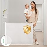 Retractable Baby Gate, Momcozy Mesh Baby Gate or Mesh Dog Gate, 33' Tall,Extends up to 55' Wide, Child Safety Gate for Doorways, Stairs, Hallways, Indoor/Outdoor