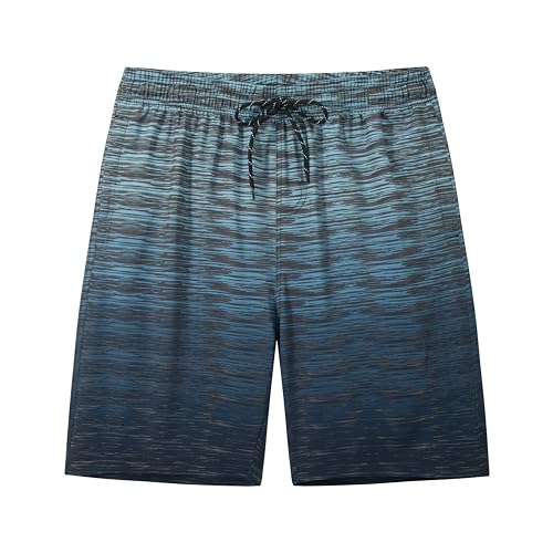 Men's Quick-Dry Printed Swim Trunks with Zippered Pockets Elastic Waistband with Drawstring Soft mesh Lined Briefs