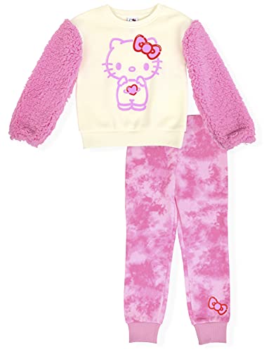 Hello Kitty Girls Sherpa Fleece Jogger Set 2 Piece Crew Neck Sweatshirt And Sweatpants Outfit Childrens Clothes For Toddlers And Little Kids (Pink, 8/10) #TOP18