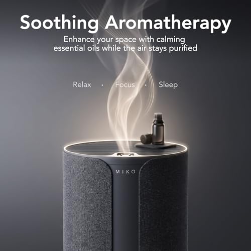 Image of Miko Ibuki 2.0 Air Purifier for Home with App Control, H13 HEPA Filter, Ionizer, Aromatherapy, 5 Fan Speeds, Touch Panel & Timer - Covers Up to 1500 Sq Ft