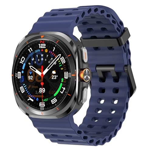 Image of Compatible with Samsung Galaxy Watch Ultra Strap Silicone Ocean Band Soft Replacement Bands for Galaxy Ultra 47mm 2025 2024 Watch Women Men