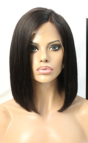 JOYWIGS 180% Density Kylie Bob Wigs for Black Women Human Hair Side Part Lace Front Wig Short African American Wigs 10inch Natural Color