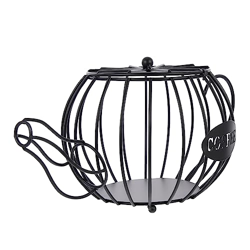 Cabilock Hollowed Iron Storage Rack for Coffee Capsules Multi Functional Coffee Organizer Display Stand Practical and Safe Design for Home Office Kitchen and Salon Use