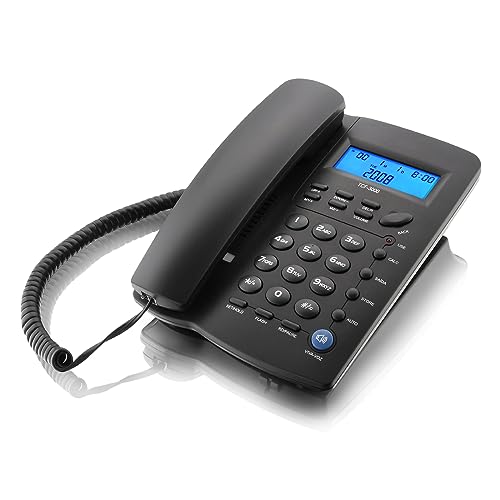 antianzhizhuang TCF3000 Téléphone fixe filaire avec répondeur téléphonique mains libres pour la maison, le bureau, l'hôtel TCF3000 Téléphone fixe...