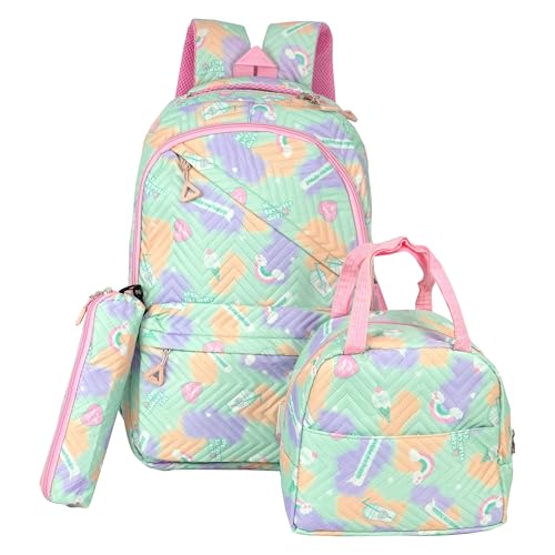 Image of Storite 3 PCS Kids School Backpack Set for Girls & Boys | 17 Inch Lightweight Backpack with Lunch Box & Pencil Case | Ice creame Print School Bag for Elementary, Middle & High School
