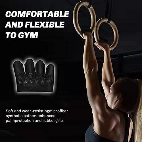 Miniatura 6 de JINGCHUAN Guantes de entrenamiento con agarre para mujereshombres, guantes de gimnasio acolchados de 0.118 pulgadas para levantamiento de pesas,