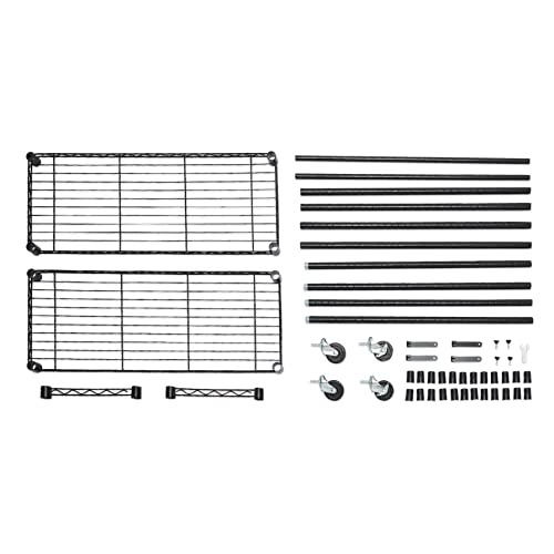 Amazon Basics Adjustable, Double Hanging Rod Garment Rolling Closet Organizer Rack, Black, 36'' X 14'' X 72'' #TOP2