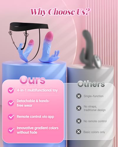 Thrusting Dildo Sex Toy Wearable Panties Vibrator - 4 in 1 Adult Toys Sex Machine with APP Remote Control Women Clit Stimulator G Spot Rabbit Vibrating Massager Wand Female Strap on Couples Games - Image 8