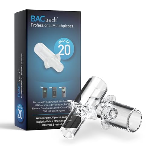 BACtrack Breathalyzer Mouthpieces for S80 Trace Scout Element & Eclipse | BAC Alcohol Tester Replacement Tips (20 Count)