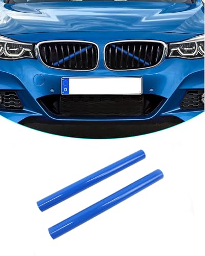 Image of F30 Front Grille Trim, M-Sport V Brace Grille Inserts Stripes Trim Compatible with BMW 3 Series 4 Series F30 F32 320 328i 330 335 428 435 Front Grille Inserts 2pcs (blue)