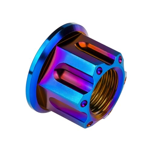 Image of Titanium M6 M8 M10 M12 M14 M16 Flange Bolt Nut Bicycle Motorcycle Rear Axle Car Modification Accessories Pack of 6 (M12 Pitch 1.25mm, Fire Blue)