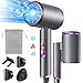 Vbrisi Hair Dryer,2400W Foldable Ionic Blow Dryer, Professional Travel Hair Dryer with Hot/Cold Button, 3 Heats, 3 Speeds, AC Motor Salon Hairdryer with Diffuser and Storage Bag(Gray-Purple)