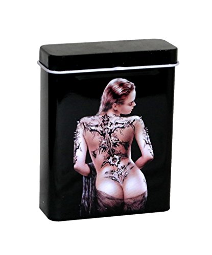 Preisvergleich Produktbild Unbekannt 27er Big Box Zigarettenetui Zigarettenbox Zigarettenaufbewahrung Zigaretten Etui Case Box Verschiedene Erotische Pin up Girls Motive zur Auswahl Neu (Tattoo Girl)