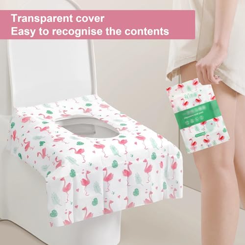 20 Toilettenauflagen Einweg - Einweg-Toilettensitzbezüge - Toilettenauflagen, aus Vlies-Material, einzeln verpackt, leicht zu transportieren, doppelt verstärkt, universelle Größe
