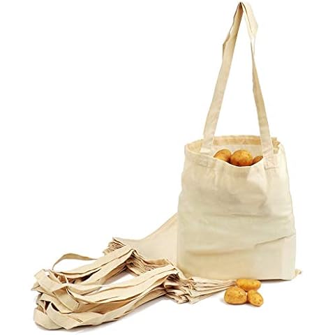 com-four® 12x Baumwolltasche - Wiederverwendbare Einkaufstasche Cover