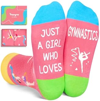 HAPPYPOP Novelty Socks for Teen Kids - Gifts for Gymnasts Cheerleaders Dancers Girls Preteen