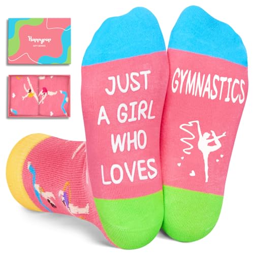 HAPPYPOP 7-9 Year Old Gymnastics Gifts - Gifts for Gymnasts Girls Kids, Gymnastics Socks for Girls