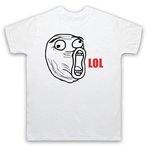 Lol Face Meme t-shirt homme col rond en coton imprimé graphique