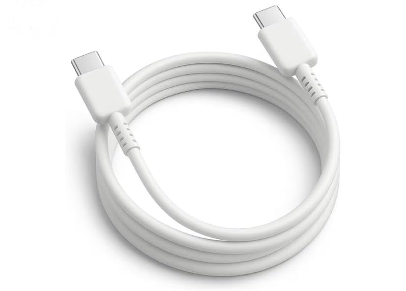 Image of USB-C to USB-C Cable 120W 6A, 1 Meter | Charging & High-Speed Data Sync Cord | Ultra Soft Durable Type-C Charging Cable for Android Phones, Tablets, Power Banks Devices | White
