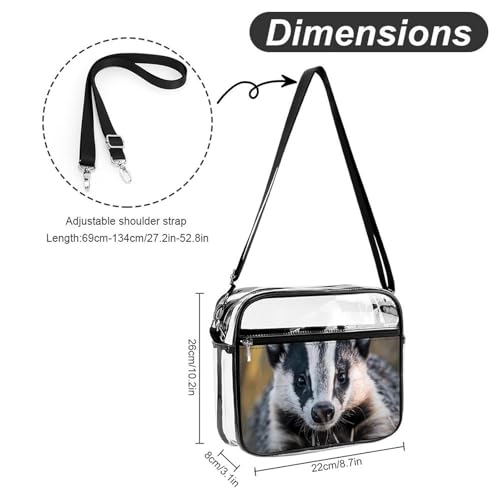 U.S. Badgers Large Clear Stadium Bag Clear Mini Messenger Bags with 2 Compartments Crossbody Bag2