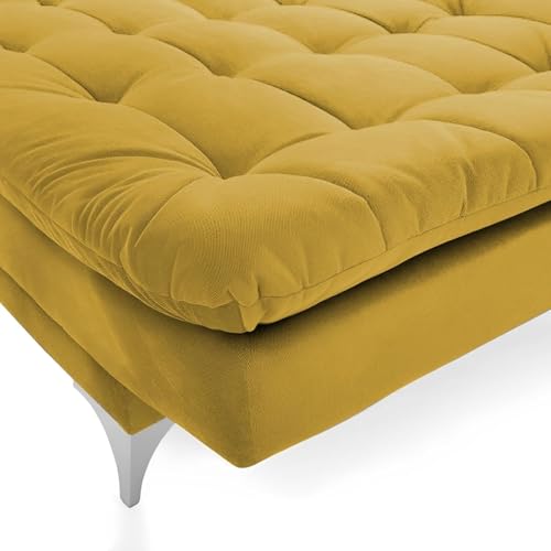 Image of Krancy 3-Seater Sofa Cum Bed for Living Room, Office & Home | Premium Fabric Sleeper Sofa Set with 1 Year Warranty | Comfortable Sofa for Guests, Lounge & Small Spaces | Yellow