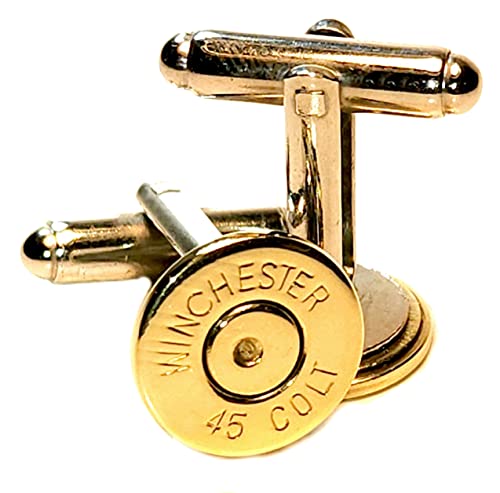 Mancuernas 45 Long Colt acabado en latón, par miniatura 2